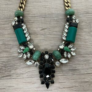 JCrew Statement Necklace- Green/Black